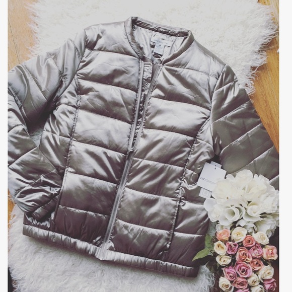 Liz Claiborne Jackets & Blazers - BEST OFFER | NWT Metallic Silvery Gold Puffer Coat